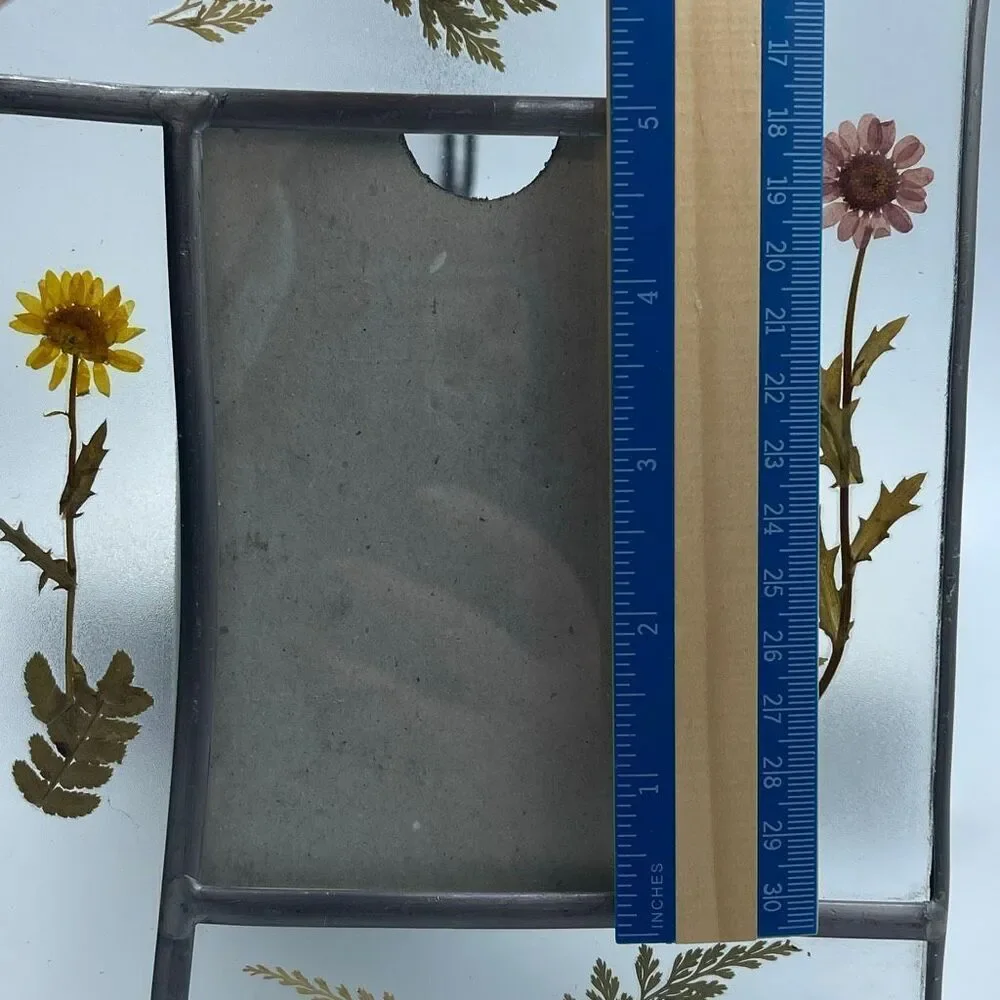 Vintage Worldmarket dried flower leaded rectangular picture frame